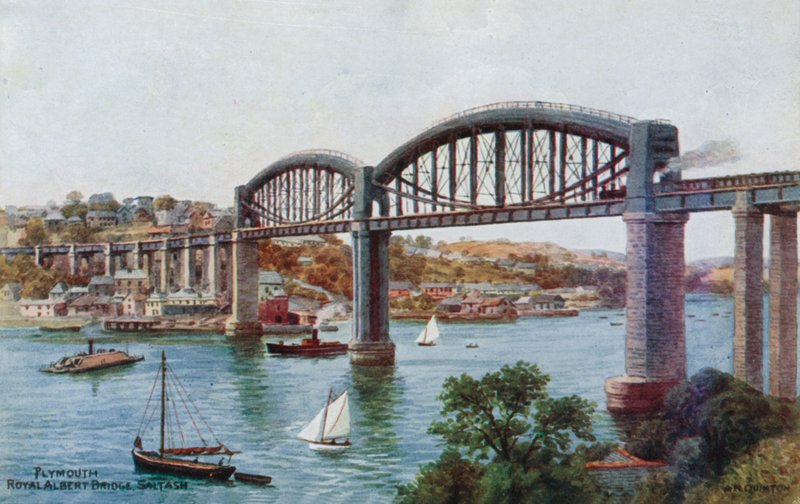 Plymouth, Royal Albert Bridge, Saltash af Alfred Robert Quinton
