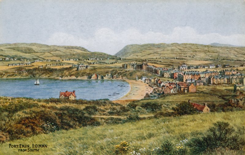 Port Erin, IO Man, fra syd af Alfred Robert Quinton
