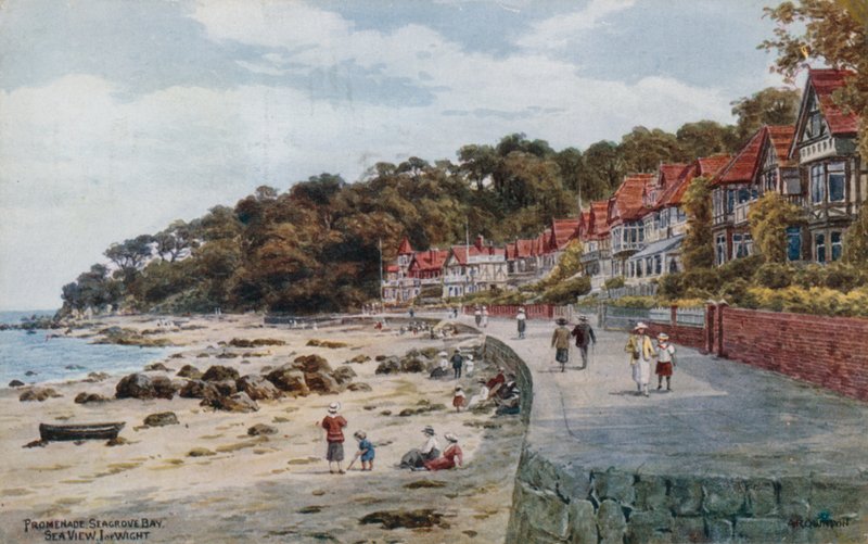 Promenade, Seagrove Bay, Havudsigt, I of Wight af Alfred Robert Quinton