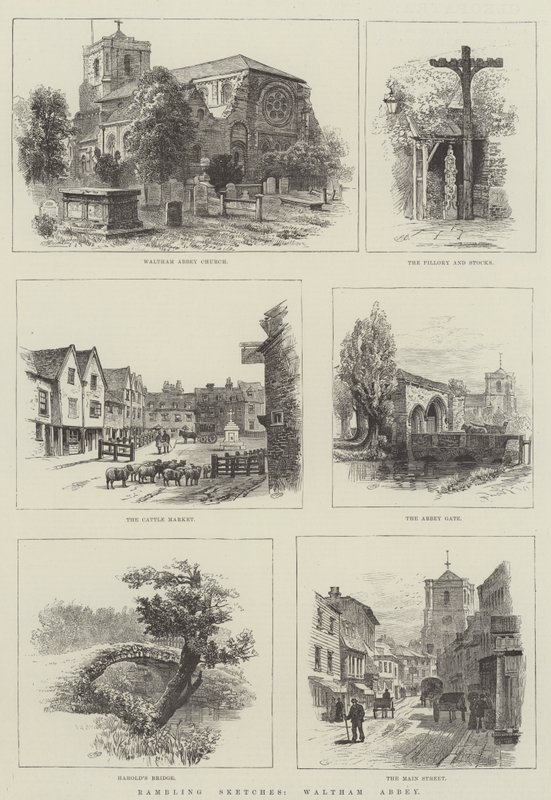Vandrende skitser, Waltham Abbey af Alfred Robert Quinton