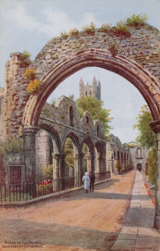Ruinerne af Priory, Canterbury Cathedral af Alfred Robert Quinton