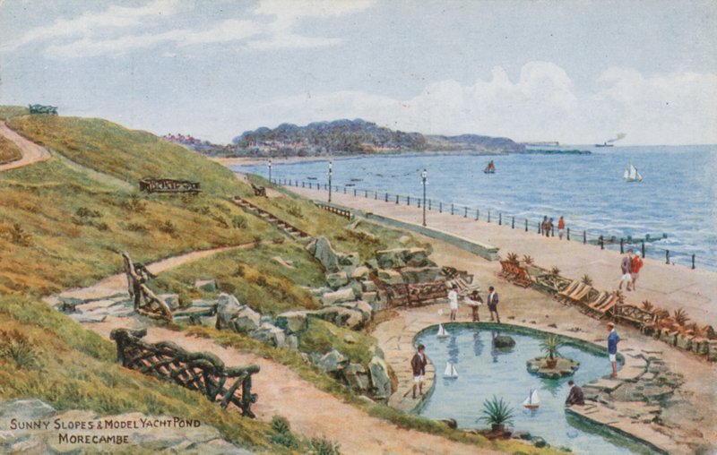 Sunny Slopes og Model Yacht Pond, Morecambe af Alfred Robert Quinton
