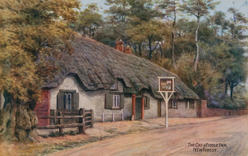 The Cat and the Fiddle Inn, New Forest af Alfred Robert Quinton