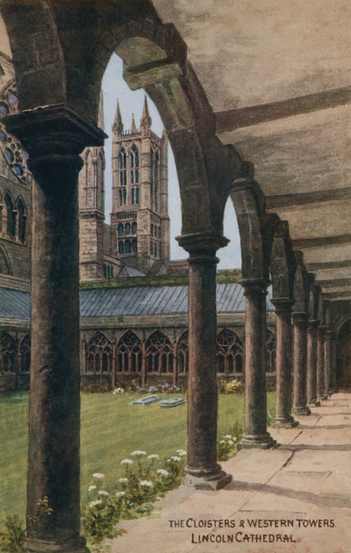 Klosterkirken og de vestlige tårne, Lincoln Cathedral af Alfred Robert Quinton