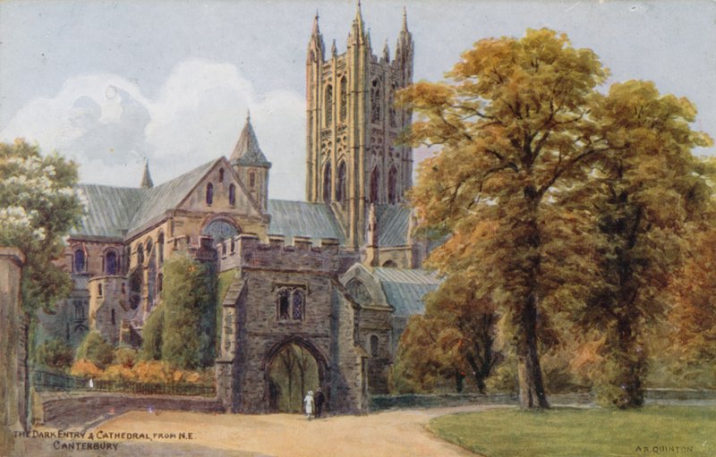 The Dark Entry und Cathedral, fra N E, Canterbury af Alfred Robert Quinton
