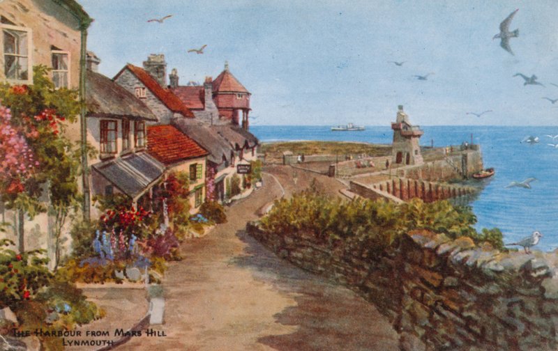 Havnen fra Mars Hill, Lynmouth af Alfred Robert Quinton