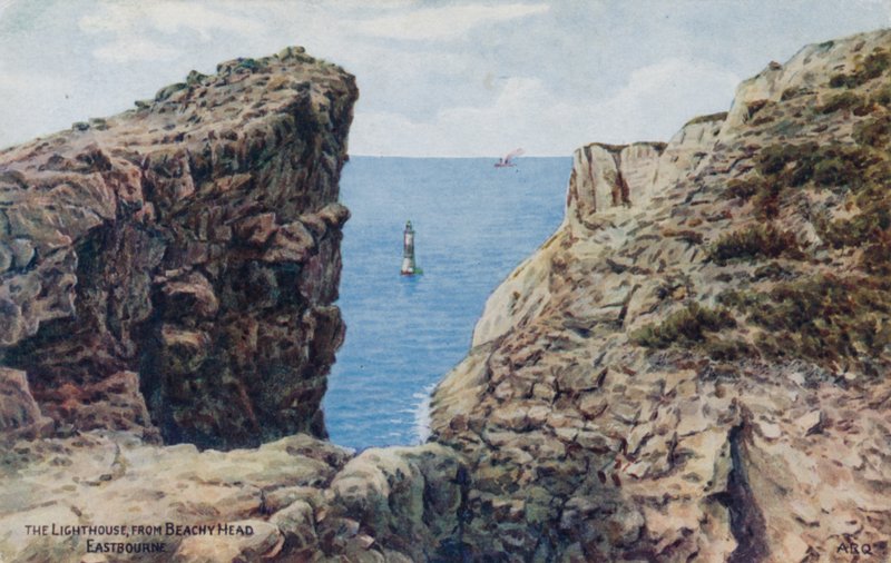 Fyrtårnet, fra Beachy Head, Eastbourne af Alfred Robert Quinton