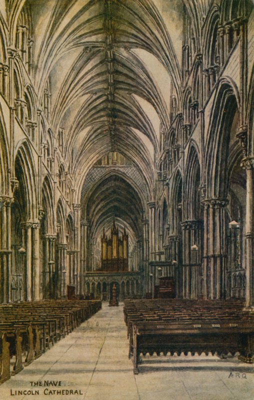The Nave, Lincoln Cathedral af Alfred Robert Quinton