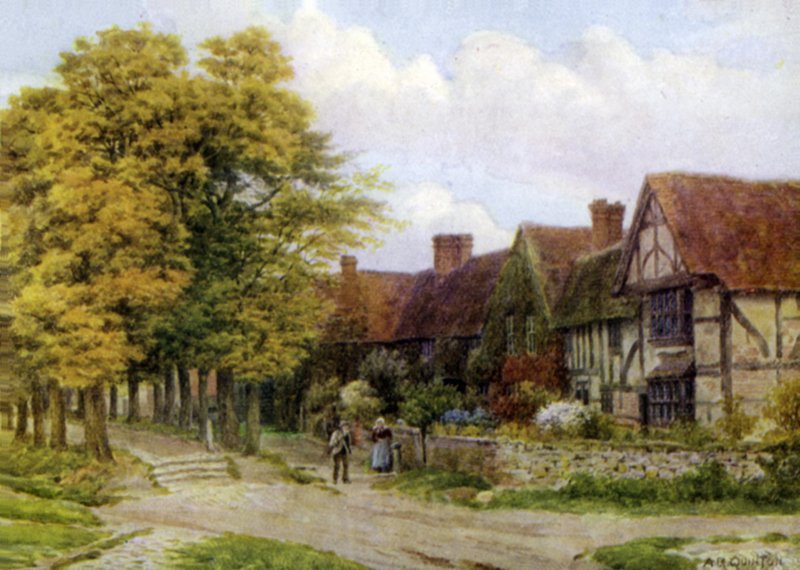 The Priory, Steventon, Berks (farve litho) af Alfred Robert Quinton