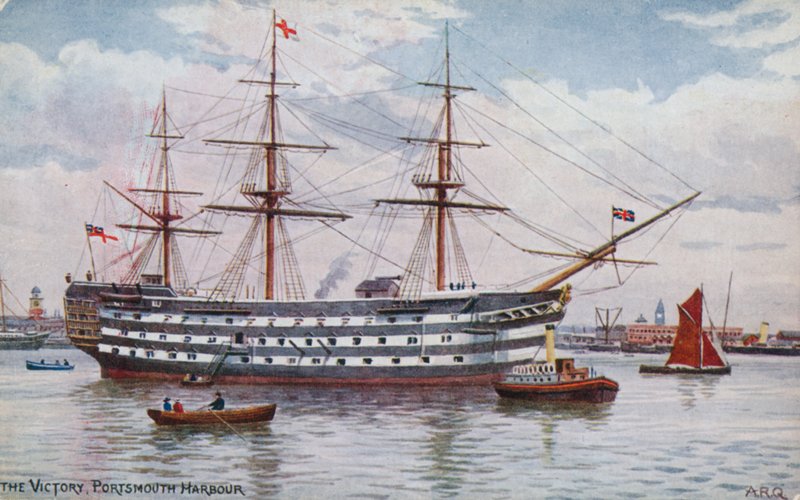 The Victory, Portsmouth Harbour af Alfred Robert Quinton