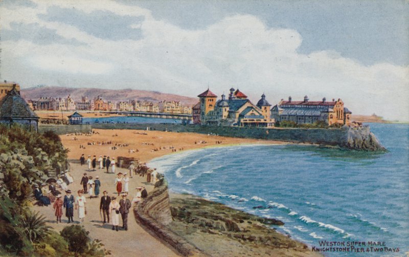 Weston-Super-Mare, Knightstone Pier og Two Bays af Alfred Robert Quinton