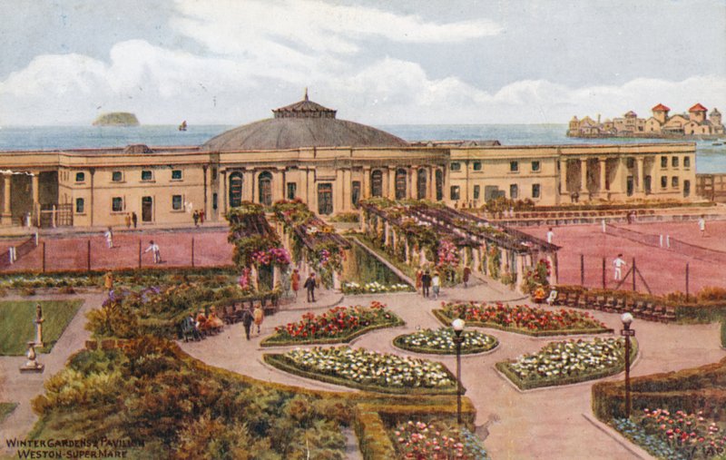 Vinterhaver og pavillon, Weston-Super-Mare af Alfred Robert Quinton