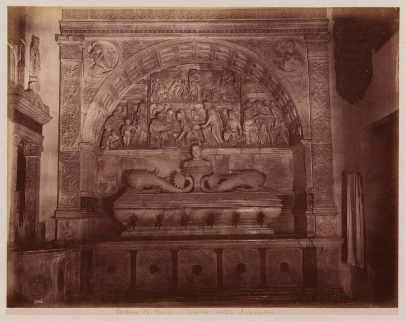 La Certosa di Pavia: Vasketrug i sakristiet (s/h-foto) af Alfredo Noack