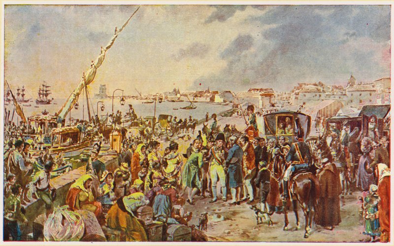 John af Braganza, prinsregent af Portugal, rejser til Brasilien af Alfredo Roque Gameiro