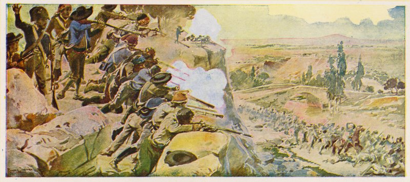 Portugisiske guerillaer i halvø-krigen (farvelitografi) af Alfredo Roque Gameiro