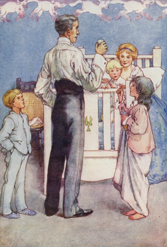 Mr. Darling lod kun som om (farve litho) af Alice Bolingbroke (after) Woodward