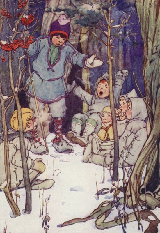 Der var seks af dem (farve litho) af Alice Bolingbroke (after) Woodward