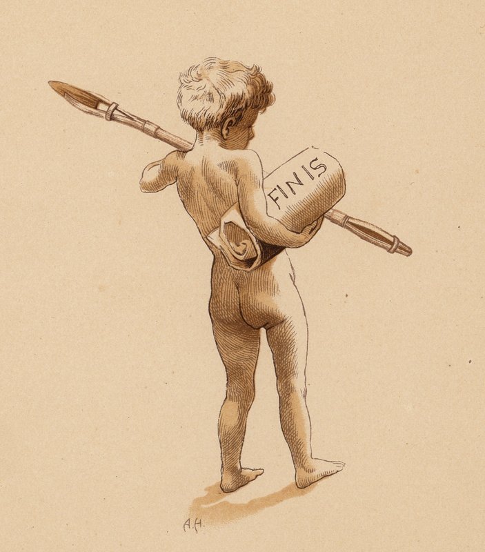 Finis (farvelitografi) af Alice Havers
