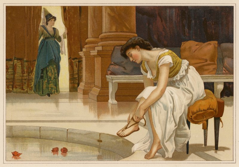 De hvide svaner (chromolitho) af Alice Havers