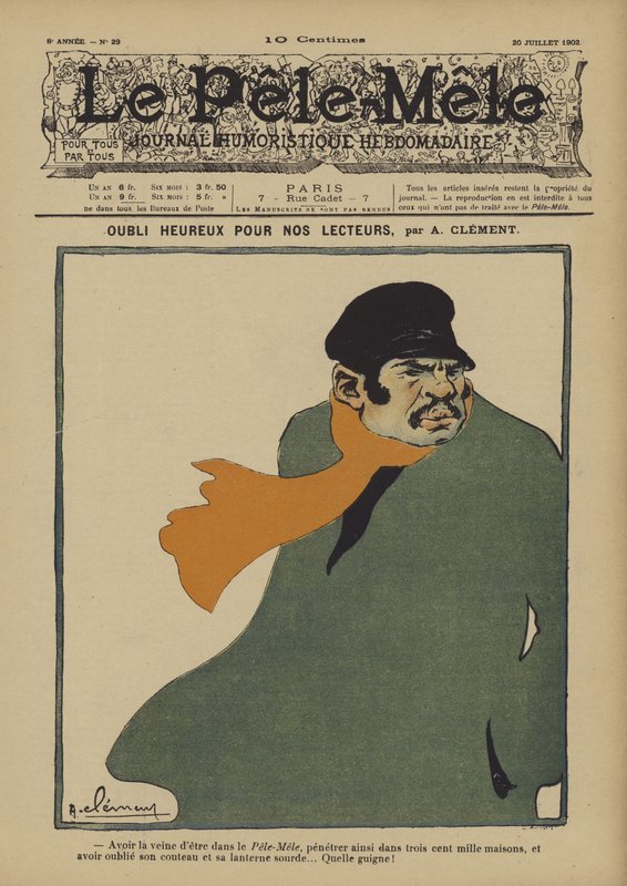 Glad glemsel for vores læsere. Illustration til Le Pele-Mele, 1902 af Aline Clement