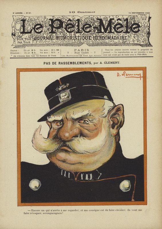 Ingen sammenkomster. Illustration til Le Pele-Mele, 1902 af Aline Clement