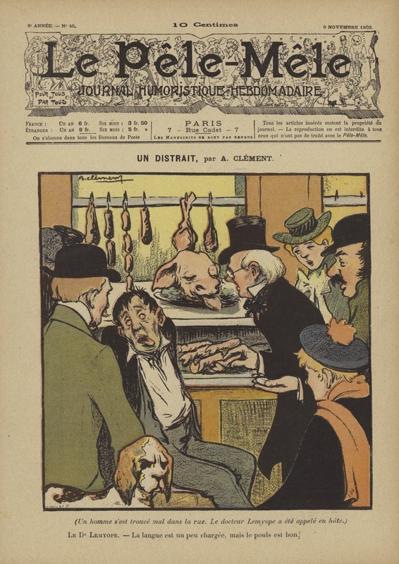 En distraheret. Illustration til Le Pele-Mele, 1902 af Aline Clement