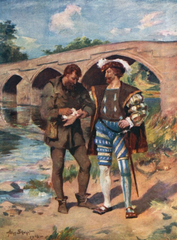 Jock Howieson og Gudemanden fra Ballengeich (farve litho) af Allan (after) Stewart