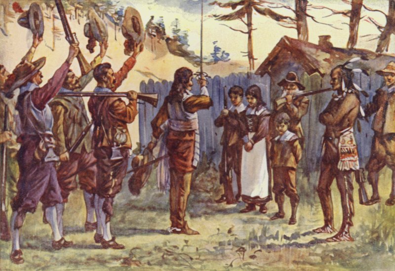 "Fortet har været i gode hænder" (farve litho) af Allan (after) Stewart