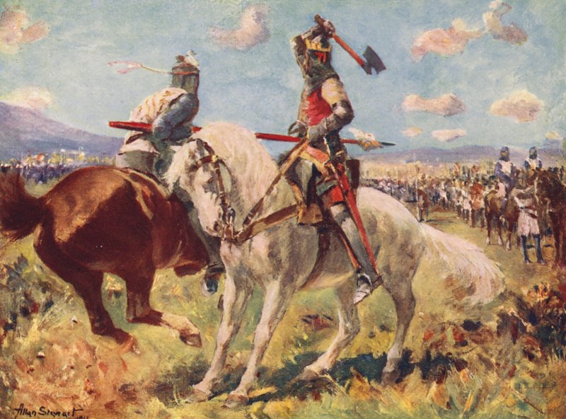 Slaget ved Bannockburn (farvelitografi) af Allan Stewart