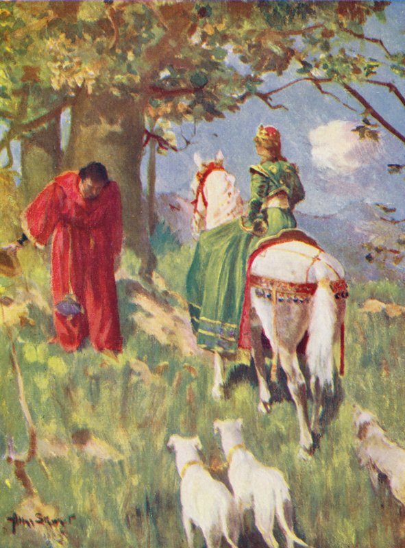 Thomas the Rhymer (farvelitografi) af Allan Stewart