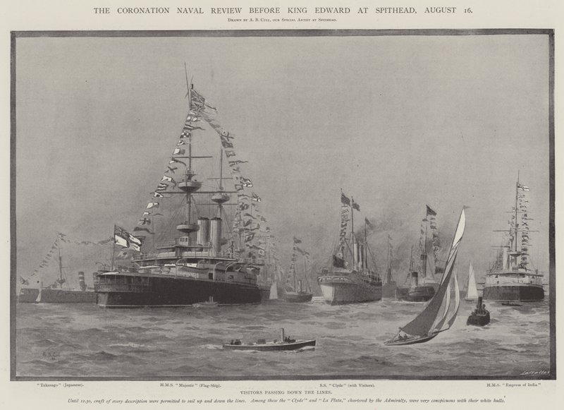 The Coronation Naval Review før kong Edward ved Spithead, 16. august af Alma Claude Burlton Cull