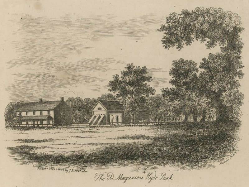 Det gamle magasin, Hyde Park, London af Alois Schonn