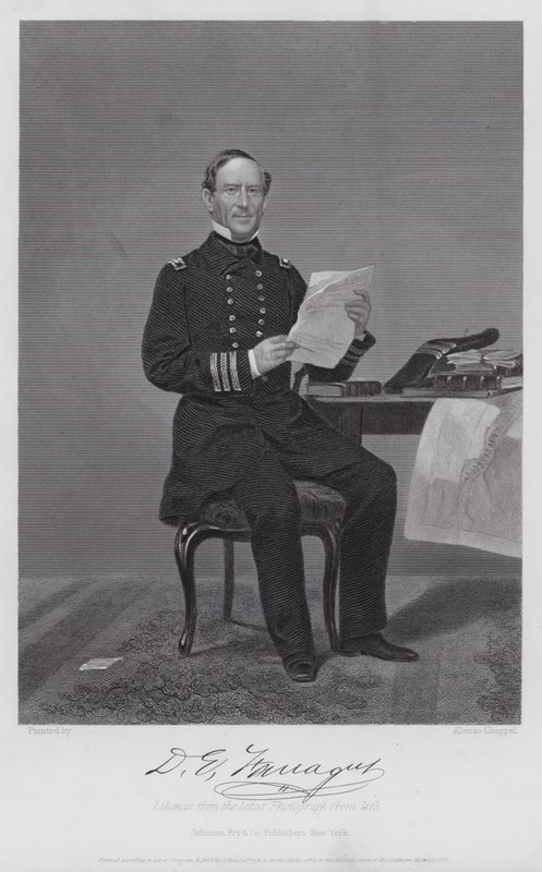 David Glascoe Farragut (gravering) af Alonzo (after) Chappel