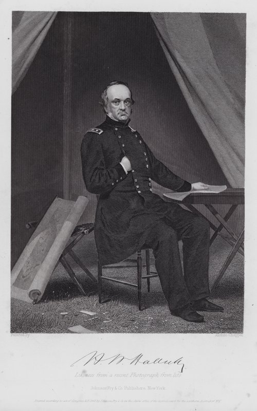 Henry Wager Halleck (gravering) af Alonzo (after) Chappel