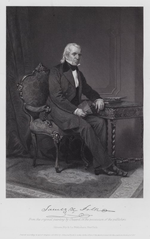 James Knox Polk (gravering) af Alonzo (after) Chappel
