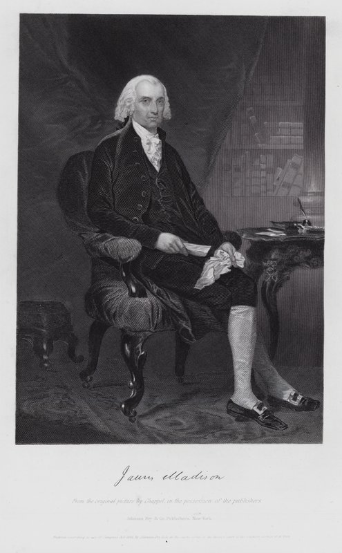 James Madison (gravering) af Alonzo (after) Chappel