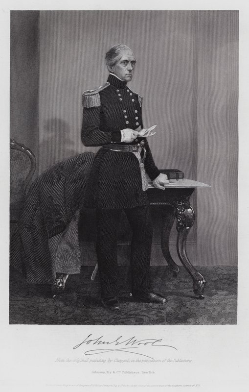 John E Wool (gravering) af Alonzo (after) Chappel