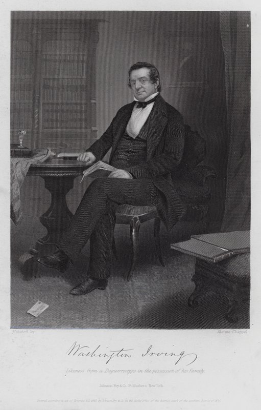 Washington Irving (gravering) af Alonzo (after) Chappel