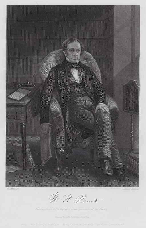 William Hickling Prescott (gravering) af Alonzo (after) Chappel