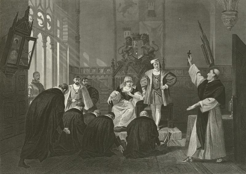 Deputation af jøder før Ferdinand og Isabella af Spanien, 15. århundrede af Alonzo Chappel