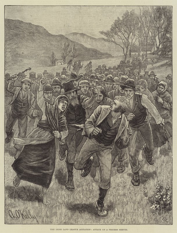 The Irish Land League Agitation, angreb på en processerver af Aloysius O