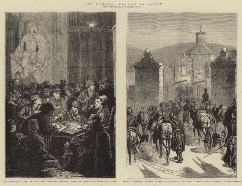 Carlist-oprøret i Spanien af Alphonse Adolphe Bichard