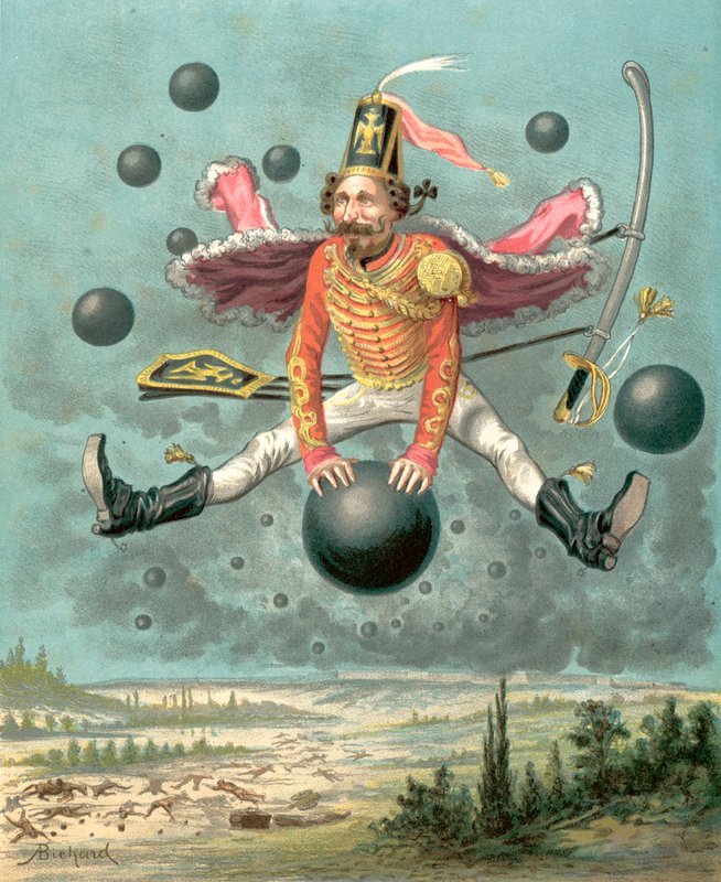 Baron Munchausens eventyr (chromolitho) af Alphonse Adolphe Bichard