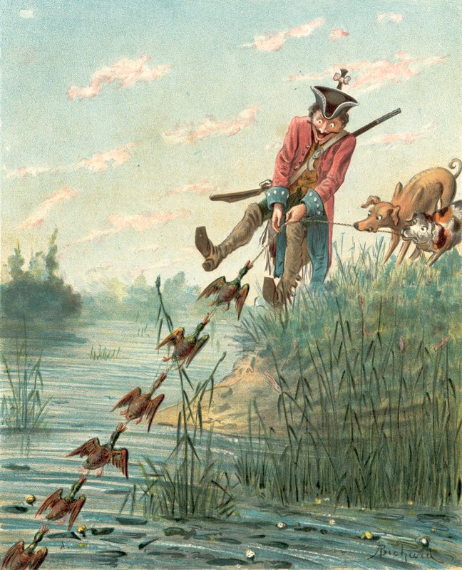 Baron Munchausens eventyr (chromolitho) af Alphonse Adolphe Bichard