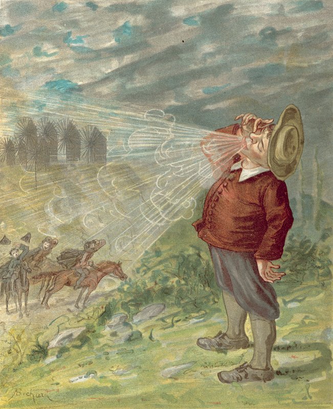 Baron Munchausens eventyr (chromolitho) af Alphonse Adolphe Bichard