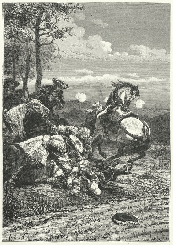 Marshal Turennes død i slaget ved Salzbach af Alphonse Marie de (after) Neuville