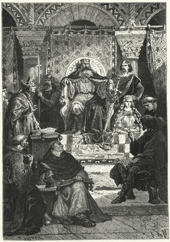 Møde i kejser Karl den Stores råd (stik) af Alphonse Marie de (after) Neuville