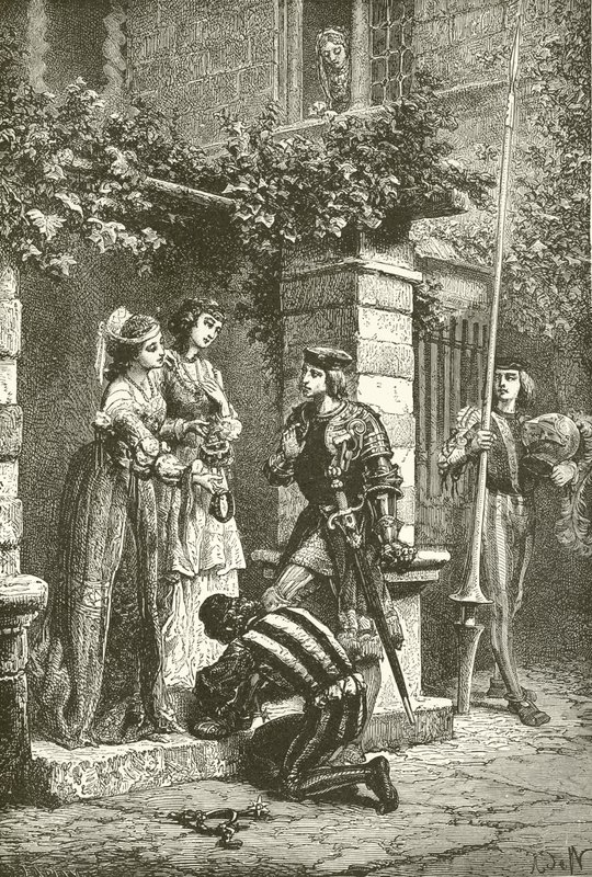 Bayard tager afsked med damerne i Brescia af Alphonse Marie de Neuville
