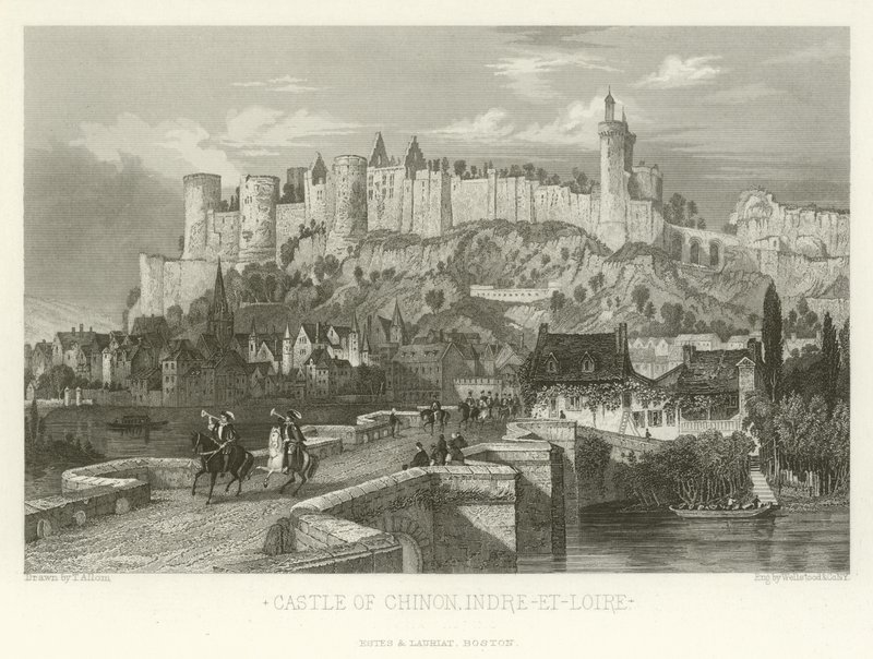 Chinon Slot, Indre-et-Loire af Alphonse Marie de Neuville