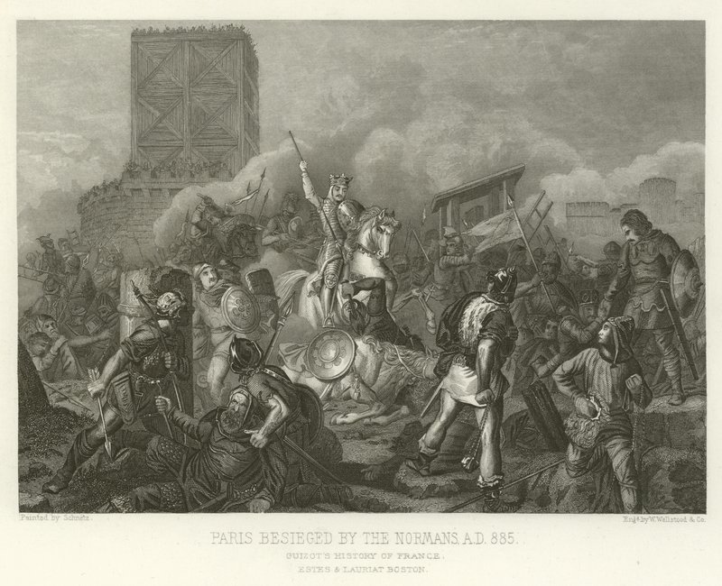 Paris belejret af normannerne, 885 e.Kr. af Alphonse Marie de Neuville